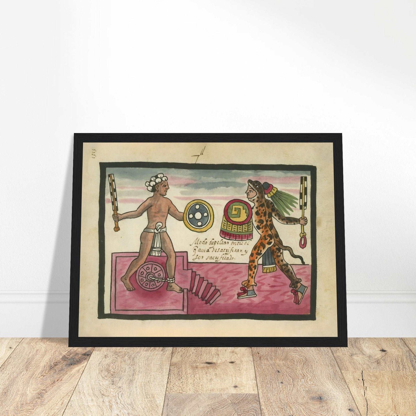 Celebrate the ancient civilization of Mesoamerica with this Mexican codex poster featuring powerful Aztec warriors. This captivating wall art brings to life the rich history and artistry of the Aztec Empire, showcasing intricate designs and traditional symbols. Ideal for fans of ancient cultures, Mexican history, and ethnographic art, this piece is a unique addition to any collection. Perfect for home, office, or educational spaces, it brings a vibrant touch of Mesoamerican heritage into your décor. Shop no
