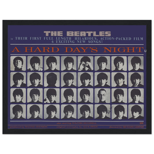 Bring the magic of The Beatles into your space with this vintage A Hard Day's Night poster. This classic music artwork captures the spirit of one of the most iconic albums in rock history, offering a timeless tribute to The Beatles. Featuring bold imagery and iconic design, this poster is a must-have for music lovers, vintage memorabilia collectors, and anyone who appreciates the artistry and cultural impact of The Beatles. Perfect for your living room, music room, or home office, this vintage music art add