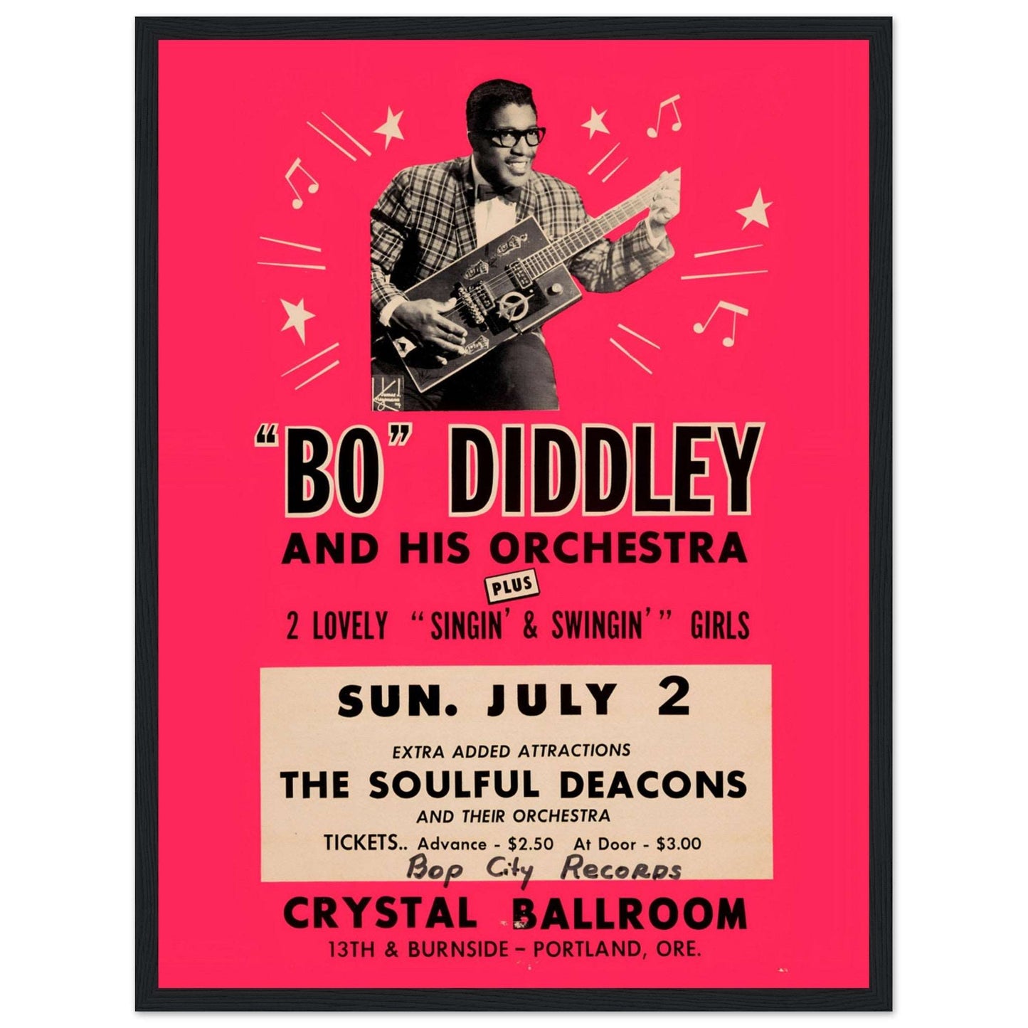 Discover the Bo Diddley Vintage Poster, featuring the legendary rock and roll icon. Perfect for any music lover or vintage memorabilia collection. Shop now!
