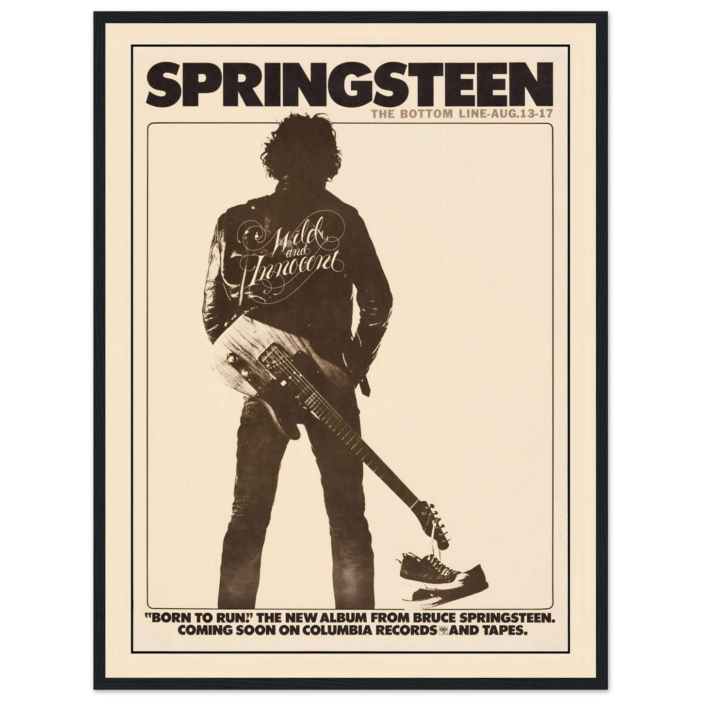 Celebrate the legendary Bruce Springsteen with this vintage concert poster, capturing the energy and soul of one of rock’s greatest performers. Featuring retro artwork, this high-quality print commemorates Springsteen's unforgettable live shows, known for their electrifying performances. A must-have for Springsteen fans, classic rock lovers, and vintage concert memorabilia collectors. Whether displayed in a music room, home office, or living space, this Bruce Springsteen concert poster brings a touch of roc
