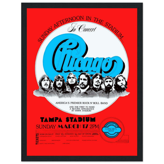 Celebrate the iconic sound of Chicago with this vintage concert poster, capturing the energy of one of the most influential rock and jazz fusion bands of all time. Known for hits like "Saturday in the Park," "25 or 6 to 4," and "Does Anybody Really Know What Time It Is?", this Chicago band poster is perfect for classic rock collectors, music lovers, and home decor enthusiasts. Whether you’re decorating a music room, office, or living space, this retro music art print is a timeless addition to your collectio