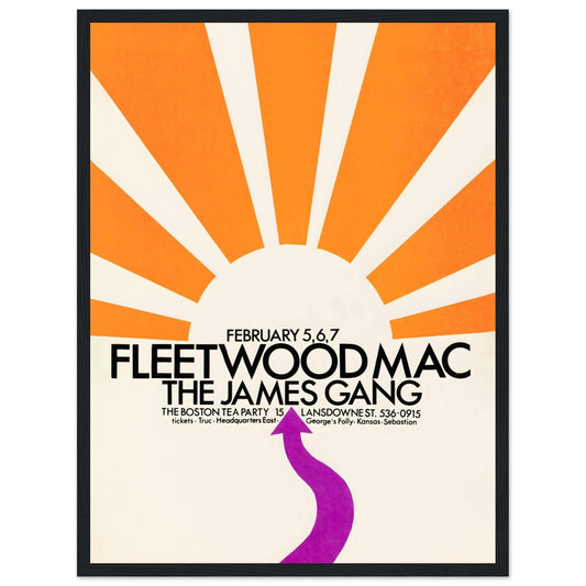 Iconic Fleetwood Mac Boston concert poster, celebrating the legendary rock band’s historic performance. Perfect for music lovers & collectors. Shop now!