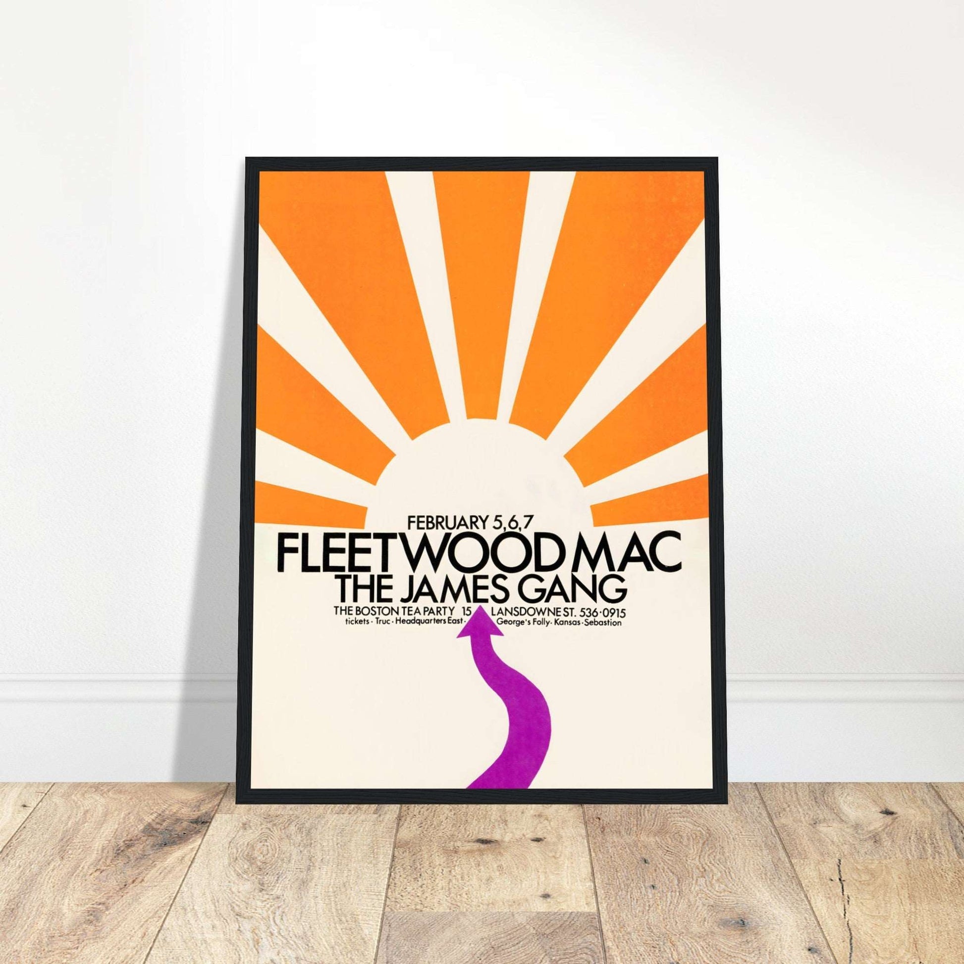 Iconic Fleetwood Mac Boston concert poster, celebrating the legendary rock band’s historic performance. Perfect for music lovers & collectors. Shop now!