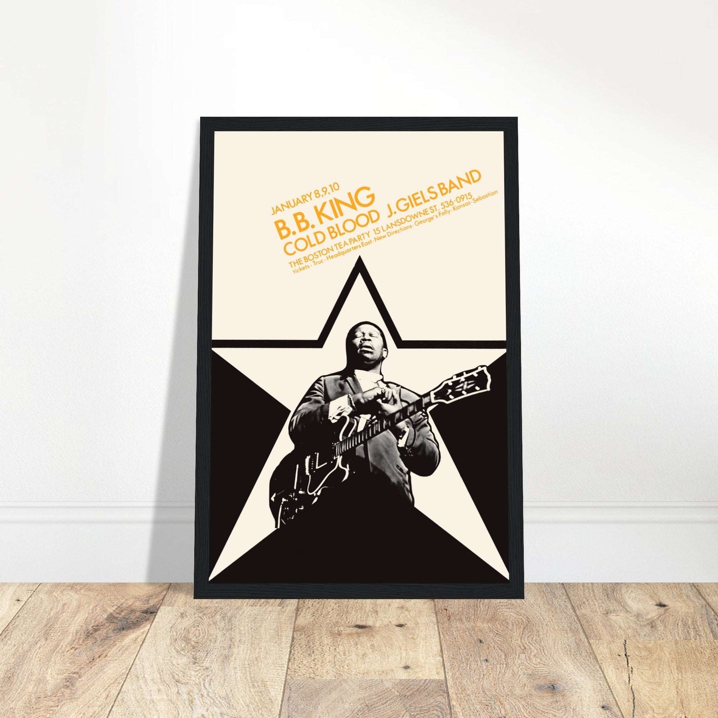 Honor the legendary B.B. King with this vintage concert poster, showcasing the iconic blues artist. A perfect tribute to the King of Blues, this BB King poster is a must-have for fans of classic blues music, vintage concert memorabilia, and wall art enthusiasts. Add this timeless piece to your collection and showcase the unforgettable blues legend in your home or office.