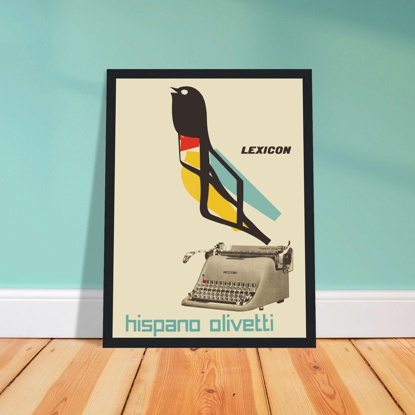 Celebrate the elegance of mid-century industrial design with this Hispano Olivetti poster, a tribute to the legendary typewriter brand. Featuring bold typography, stylish vintage graphics, and a nostalgic nod to classic office culture, this retro advertising print is perfect for collectors of typewriter memorabilia, vintage technology enthusiasts, and fans of mid-century modern aesthetics. Whether displayed in a workspace, study, or home office, this Hispano Olivetti wall art brings a timeless touch of Euro