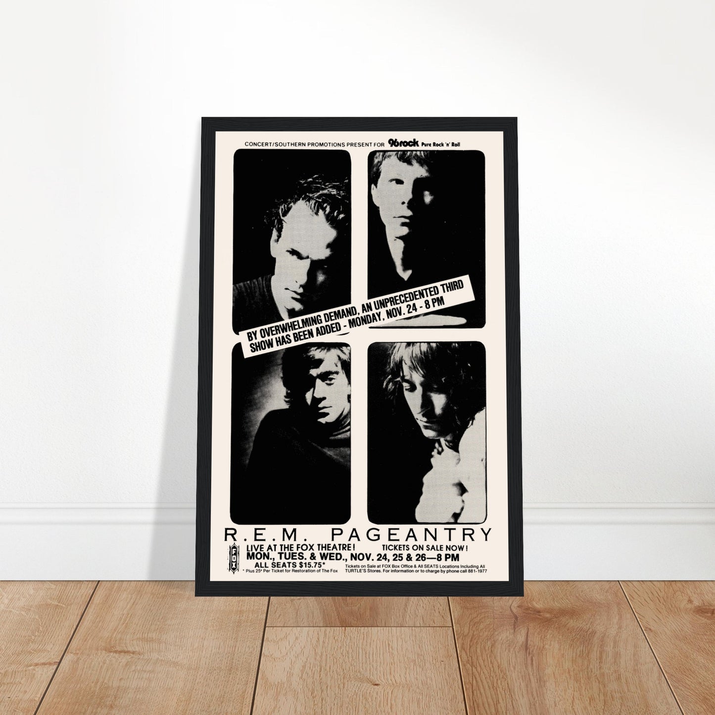 Relive the magic of R.E.M.’s Pageantry Tour (1986) with this authentic vintage concert poster. Featuring bold alternative rock aesthetics, this R.E.M. tour print is a perfect addition to any music lover’s collection, retro rock decor, or memorabilia display. Whether you're a fan of Michael Stipe’s poetic lyrics, the band's jangly guitar sound, or '80s rock nostalgia, this R.E.M. poster is a timeless tribute to an iconic era in alternative music.