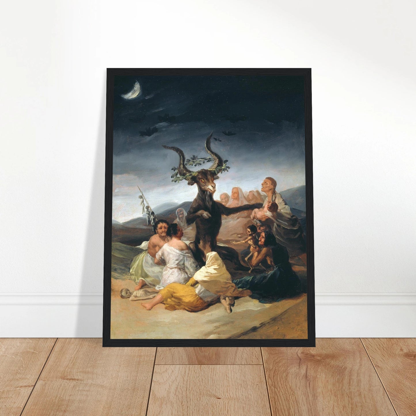 This high-quality reproduction of Witches’ Sabbath by Francisco Goya captures one of the most haunting and iconic images of 18th-century Spanish art. Originally painted as part of Goya’s Black Paintings series, this piece portrays a chilling gathering of witches led by a goat-headed figure, representing superstition, fear, and psychological unrest. Printed on archival-grade paper, this poster print preserves the dark tones and stark emotional contrasts of the original. Ideal wall art for gothic interiors, c