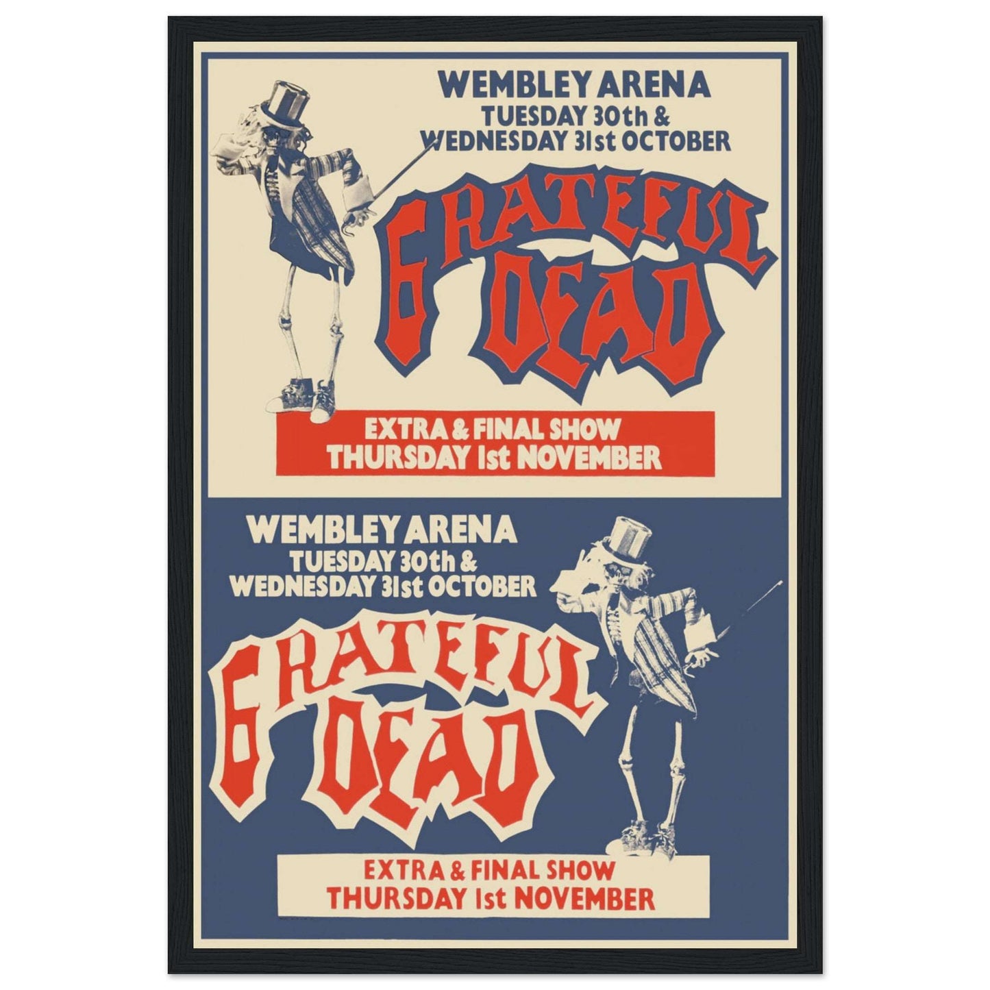 Rare Grateful Dead 1990 Europe Tour poster from their Wembley Arena show. A must-have for Deadheads, collectors, and vintage concert art lovers.
