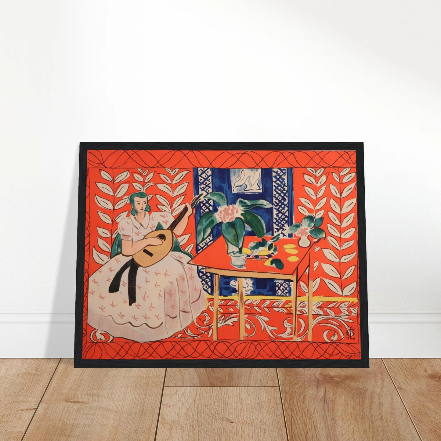 This high-quality reproduction print of Woman Playing Lute by Henri Matisse brings the artist’s signature bold color and simplified form to life. A striking example of Matisse’s later work, this piece captures a moment of calm musical intimacy, rendered with his iconic modernist clarity. Printed on archival-grade paper, this poster is perfect as wall art for creative spaces, mid-century interiors, or art-filled homes. Whether you're a Matisse enthusiast, a music lover, or a fan of vibrant, expressive design