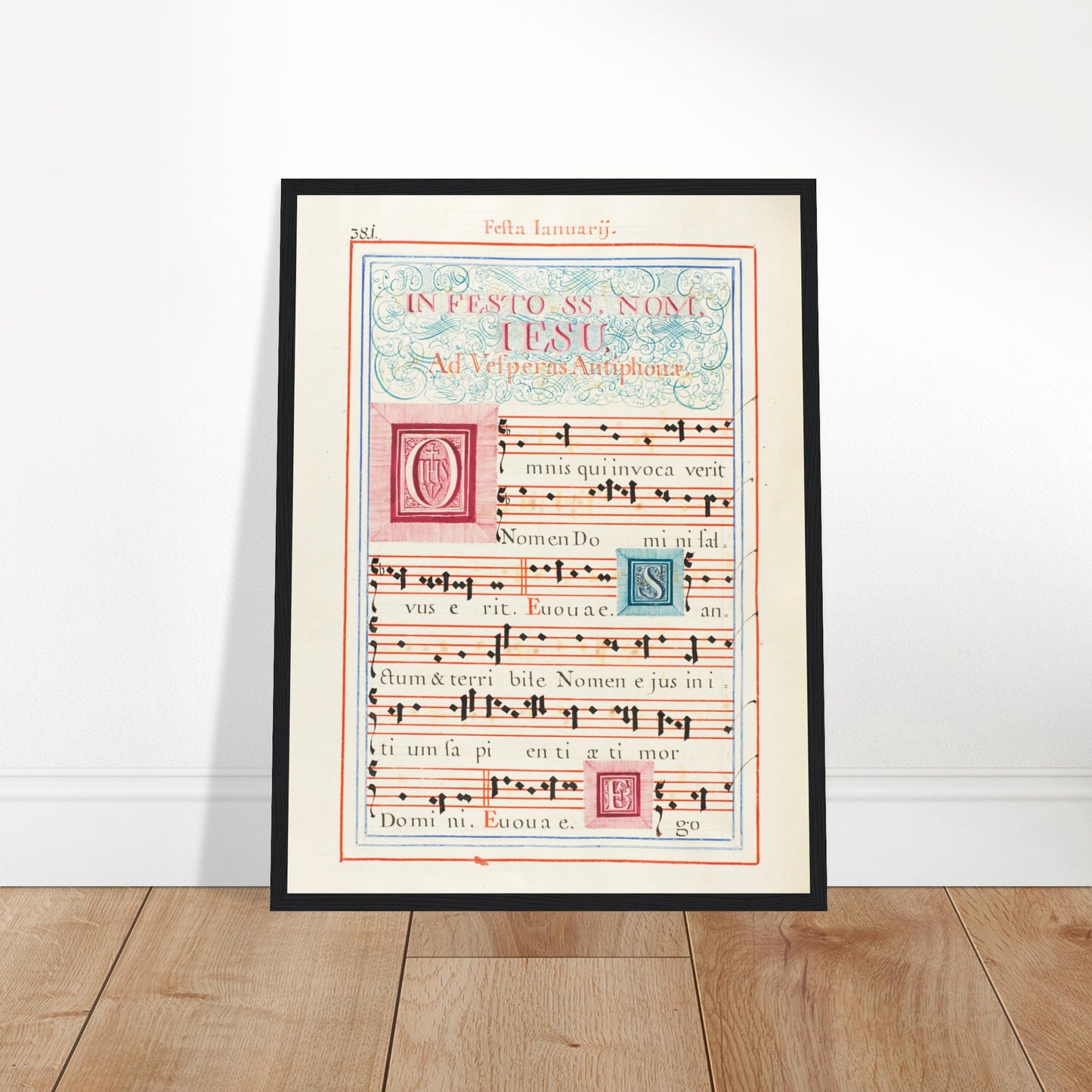 Explore the beauty of Medieval Latin codex art with this stunning 18th-century antiphonary print. A perfect piece for history enthusiasts and vintage decor lovers. Shop now!