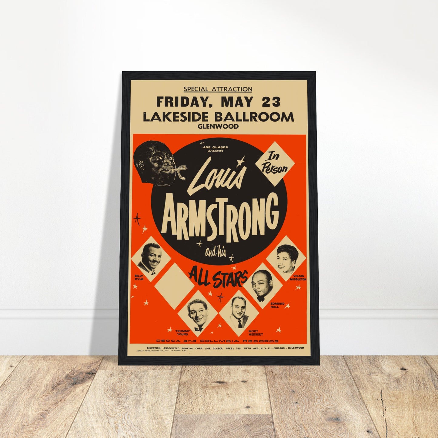 Honor the timeless legacy of Louis Armstrong with this retro jazz poster, perfect for fans of classic New Orleans jazz and vintage music decor. Featuring an iconic image of Satchmo, this print captures the magic of hits like "What a Wonderful World" and "La Vie En Rose". Ideal for music lovers, collectors, and jazz-themed spaces, this Louis Armstrong vintage print adds soulful charm to your home, office, or studio. Order now and bring jazz history to your walls!