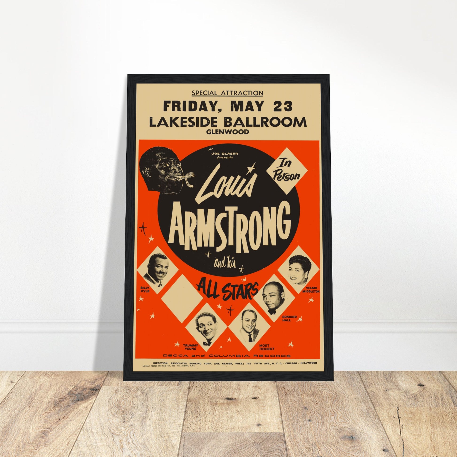Honor the timeless legacy of Louis Armstrong with this retro jazz poster, perfect for fans of classic New Orleans jazz and vintage music decor. Featuring an iconic image of Satchmo, this print captures the magic of hits like "What a Wonderful World" and "La Vie En Rose". Ideal for music lovers, collectors, and jazz-themed spaces, this Louis Armstrong vintage print adds soulful charm to your home, office, or studio. Order now and bring jazz history to your walls!