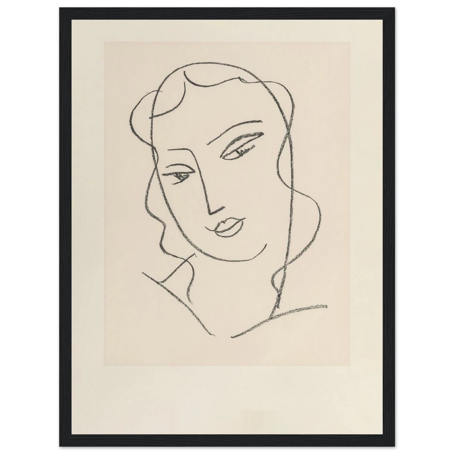 This high-quality reproduction of Tête Voilée (1950–1951) by Henri Matisse captures the artist’s genius in simplicity and form. Created during his later years, this graceful line drawing reflects Matisse’s mastery of economy in gesture, portraying a veiled woman’s head with a few confident, flowing strokes. Printed on archival-quality paper, this poster print is ideal as wall art for minimalist spaces, modern interiors, or anyone who appreciates French modernist aesthetics. Subtle yet expressive, this piece