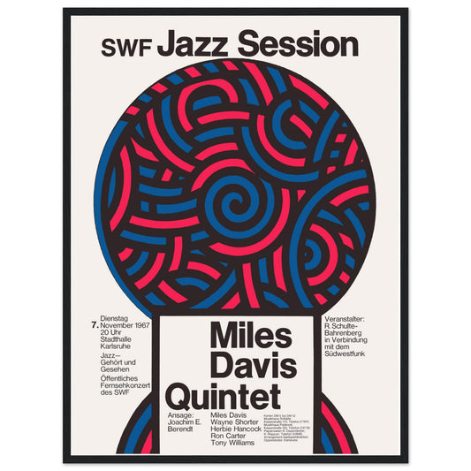 Iconic Miles Davis Jazz poster, celebrating the legendary jazz musician. Perfect for jazz fans & vintage music collectors. Shop now!