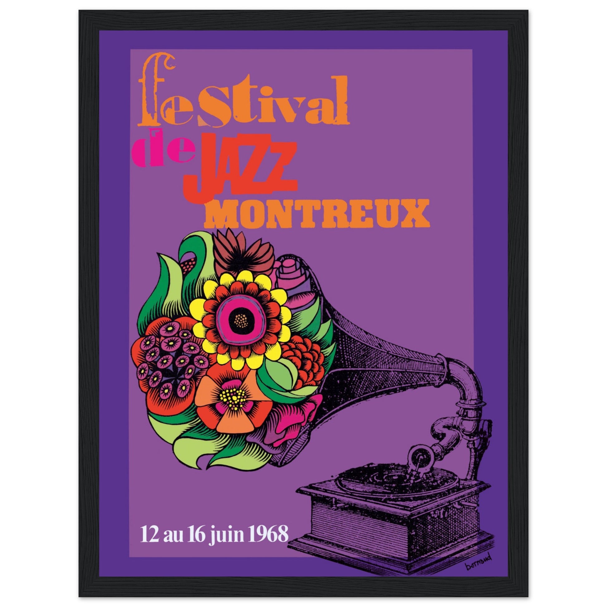 Own a piece of jazz history with this Montreux Jazz Festival 1968 poster, showcasing one of the most iconic music events. The 1968 lineup featured jazz legends such as Bill Evans, Ella Fitzgerald, Nina Simone, Dexter Gordon, Cannonball Adderley, and Roland Kirk, making it a milestone year for the festival. This vintage jazz poster is a must-have for music lovers, collectors, and fans of classic jazz concerts. Perfect for home decor, music rooms, or jazz memorabilia collections. Order now and relive the gold