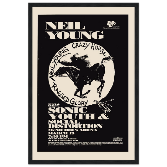 Capture the soul of folk rock history with this vintage Neil Young concert poster, a tribute to one of music’s most influential voices. With its classic design, raw aesthetic, and authentic vintage appeal, this poster channels the energy of Neil Young’s unforgettable live performances. Perfect for collectors, music enthusiasts, or anyone curating a retro-inspired space, this print adds a layer of depth, nostalgia, and authenticity to your decor. Printed on high-quality archival stock, it’s a timeless piece