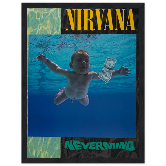 Celebrate one of the most influential albums in rock history with this Nirvana Nevermind poster. Featuring the iconic 1991 album cover art, this grunge-era masterpiece is a must-have for Nirvana fans, 90s rock lovers, and collectors of classic music memorabilia. Perfect for decorating a music room, bedroom, office, or studio, this Nevermind poster captures the spirit of alternative rock and the Seattle grunge movement. Order now and bring the legacy of Kurt Cobain and Nirvana to your walls!