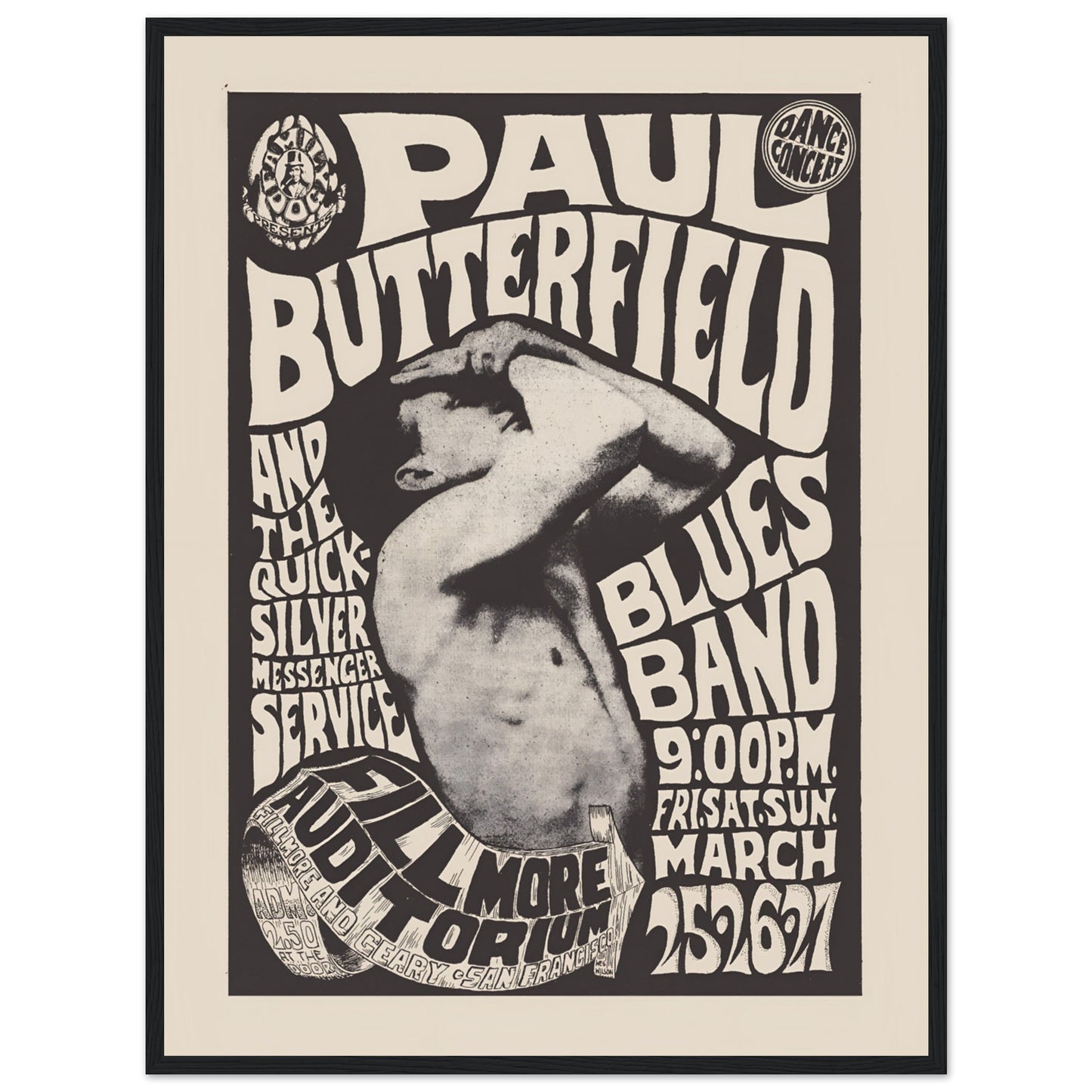 Iconic Paul Butterfield concert poster, celebrating the legendary blues rock artist. Perfect for blues fans & vintage concert collectors. Shop now!