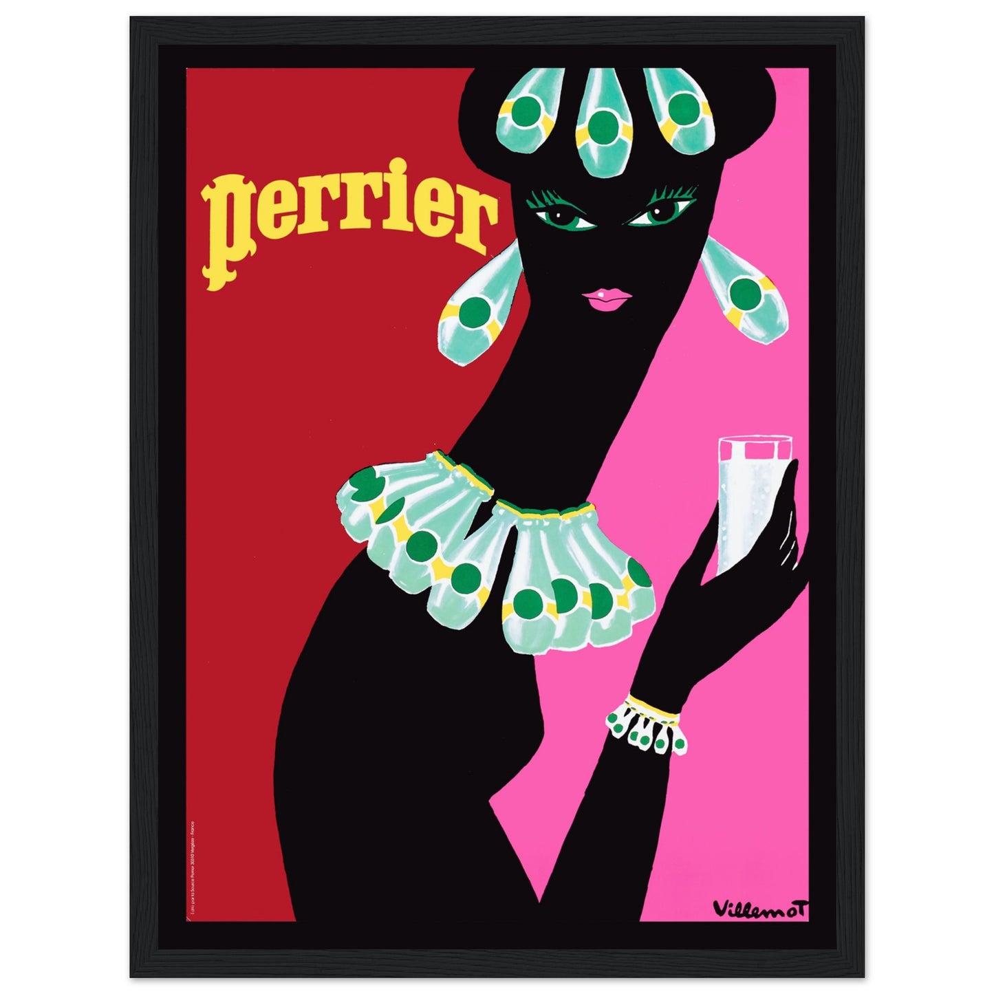 Iconic Perrier vintage poster featuring classic French advertising design. Perfect for collectors, retro art lovers & vintage kitchen decor. Shop now!