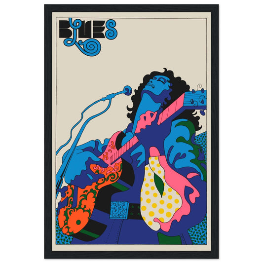 This guitar retro blues poster brings together the rich tones of blues music and the vibrant energy of psychedelic art. The intricate design features a guitar surrounded by bold, colorful patterns, making it a perfect addition to any music lover's collection. Ideal for fans of classic rock, blues, and psychedelic style artwork, this poster offers a dynamic and artistic representation of the blues genre. It’s an excellent choice for anyone wanting to decorate their music room, living room, or studio with uni