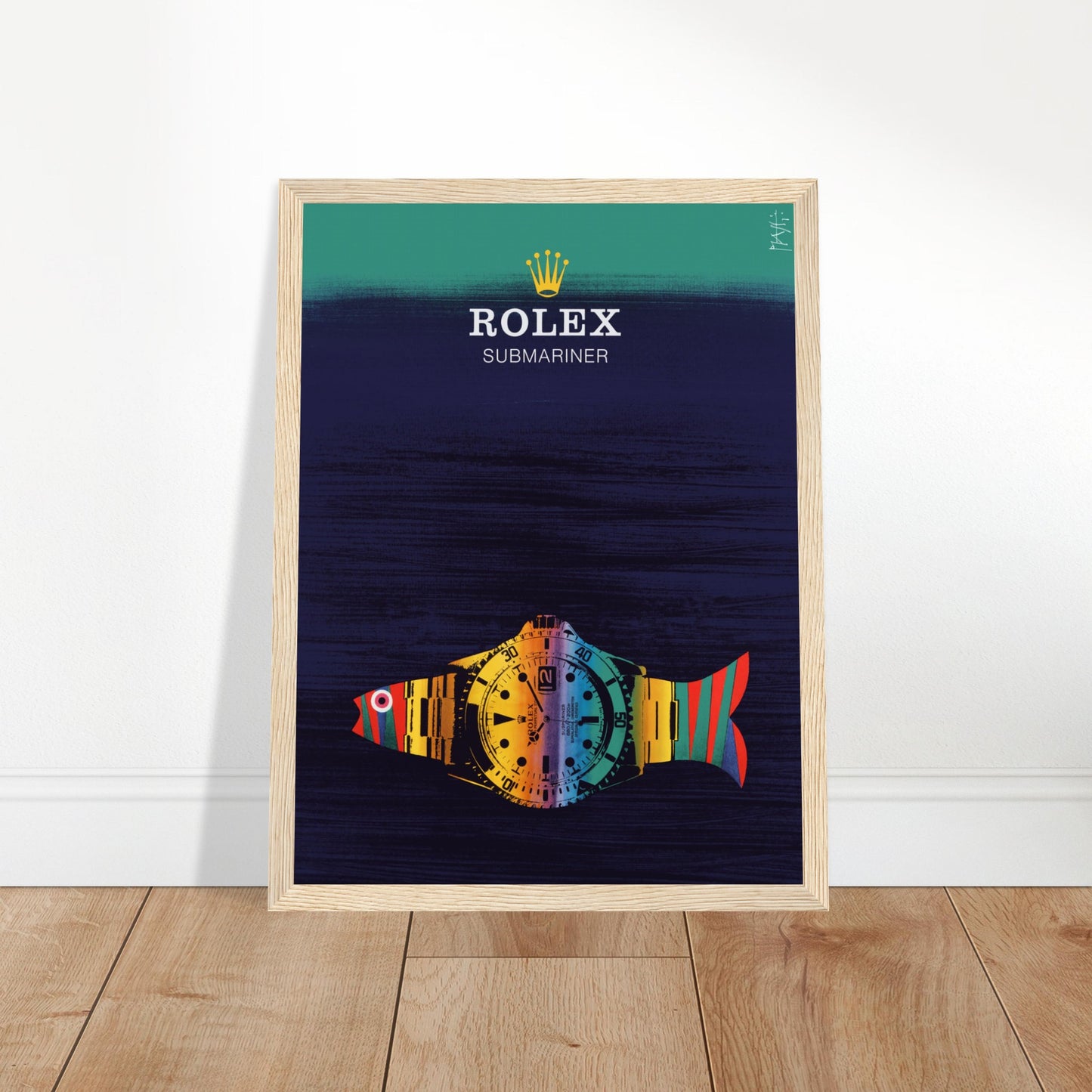Celebrate the iconic design of the Rolex Submariner with this retro poster. A perfect addition for luxury watch enthusiasts and collectors. Get yours now!