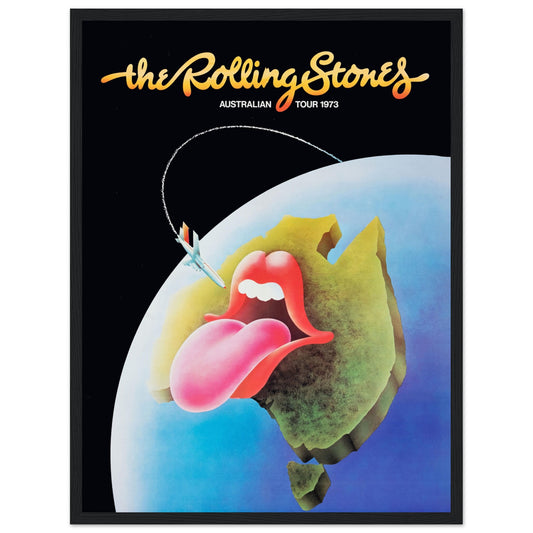 Iconic Rolling Stones Australia poster, celebrating the band’s legendary tour Down Under. Perfect for collectors & classic rock fans. Shop now!