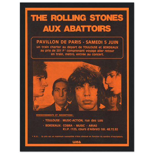 Celebrate rock 'n' roll history with this vintage Rolling Stones concert poster, inspired by legendary tours, bold artwork, and classic band aesthetics. Featuring striking graphics, retro typography, and the unmistakable Stones style, this collector’s print is perfect for fans of classic rock, music memorabilia collectors, and lovers of vintage concert posters. Whether displayed in a music room, bar, or studio, this Rolling Stones wall art captures the energy of their legendary performances. Order now and o