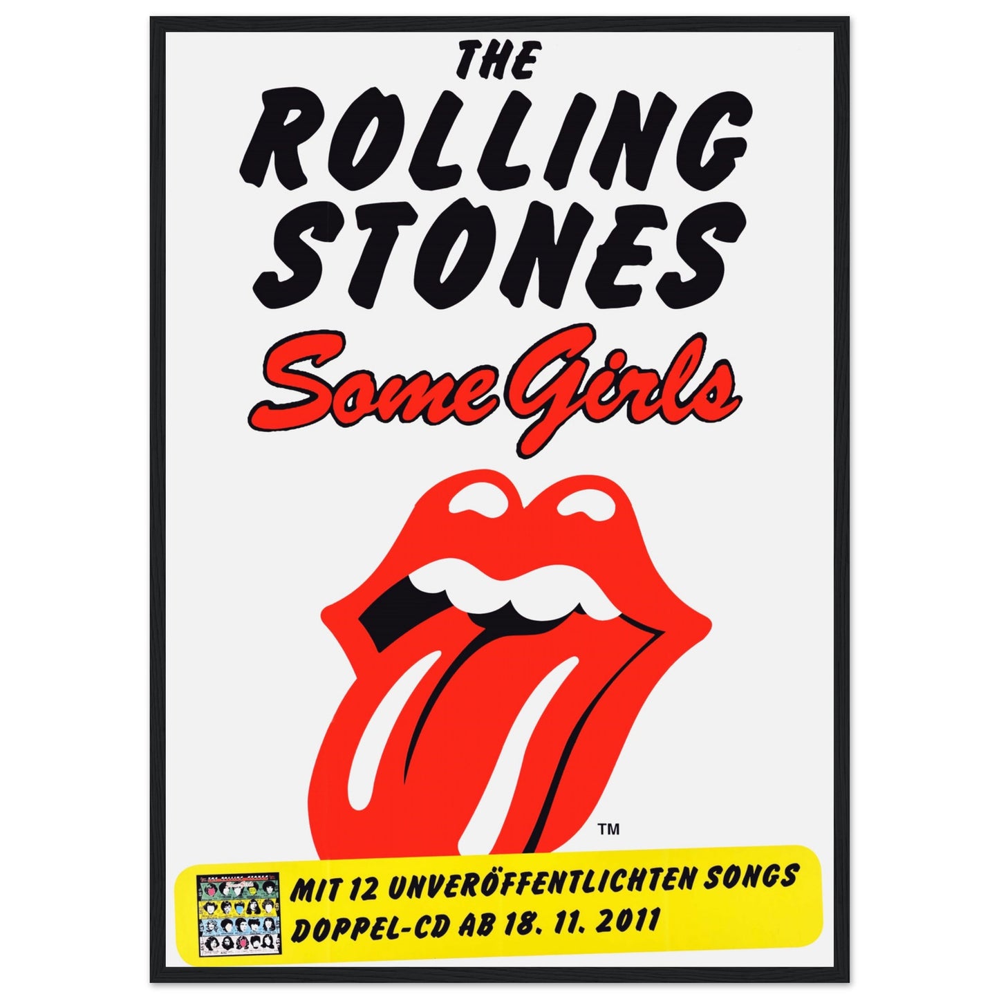Vintage Rolling Stones rock poster from a German tour, a must-have print for music lovers and classic rock enthusiasts.