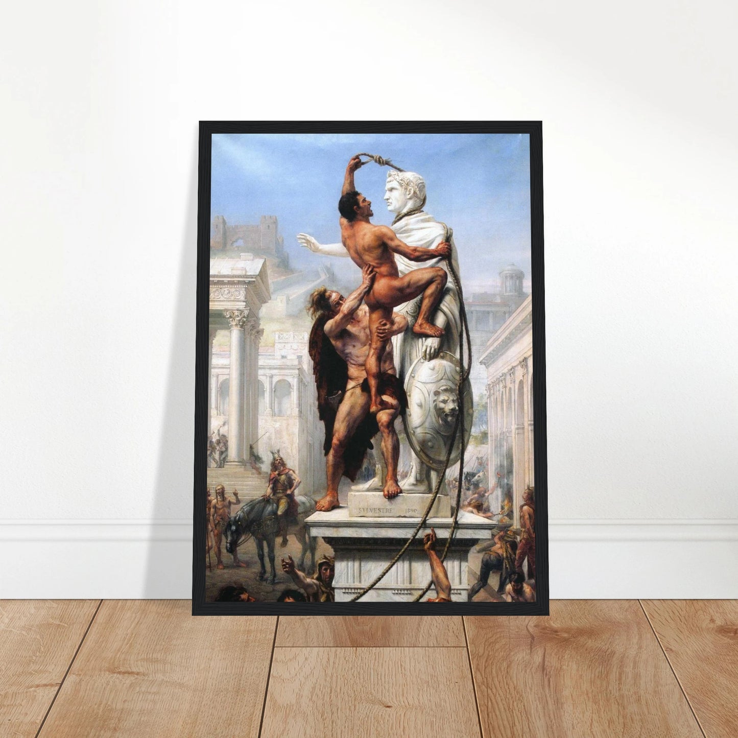 This high-quality reproduction print of Sack of Rome by Troy Coperton brings to life the chaos and drama of ancient Rome’s fall. The artwork depicts the brutality of Roman battles, with gladiators, warriors, and invaders locked in intense combat during one of history’s most infamous sieges. Coperton’s work is known for its dynamic composition, rich historical detail, and emotional power. Printed on archival-grade paper with museum-quality giclée printing, this poster print is perfect wall art for enthusiast