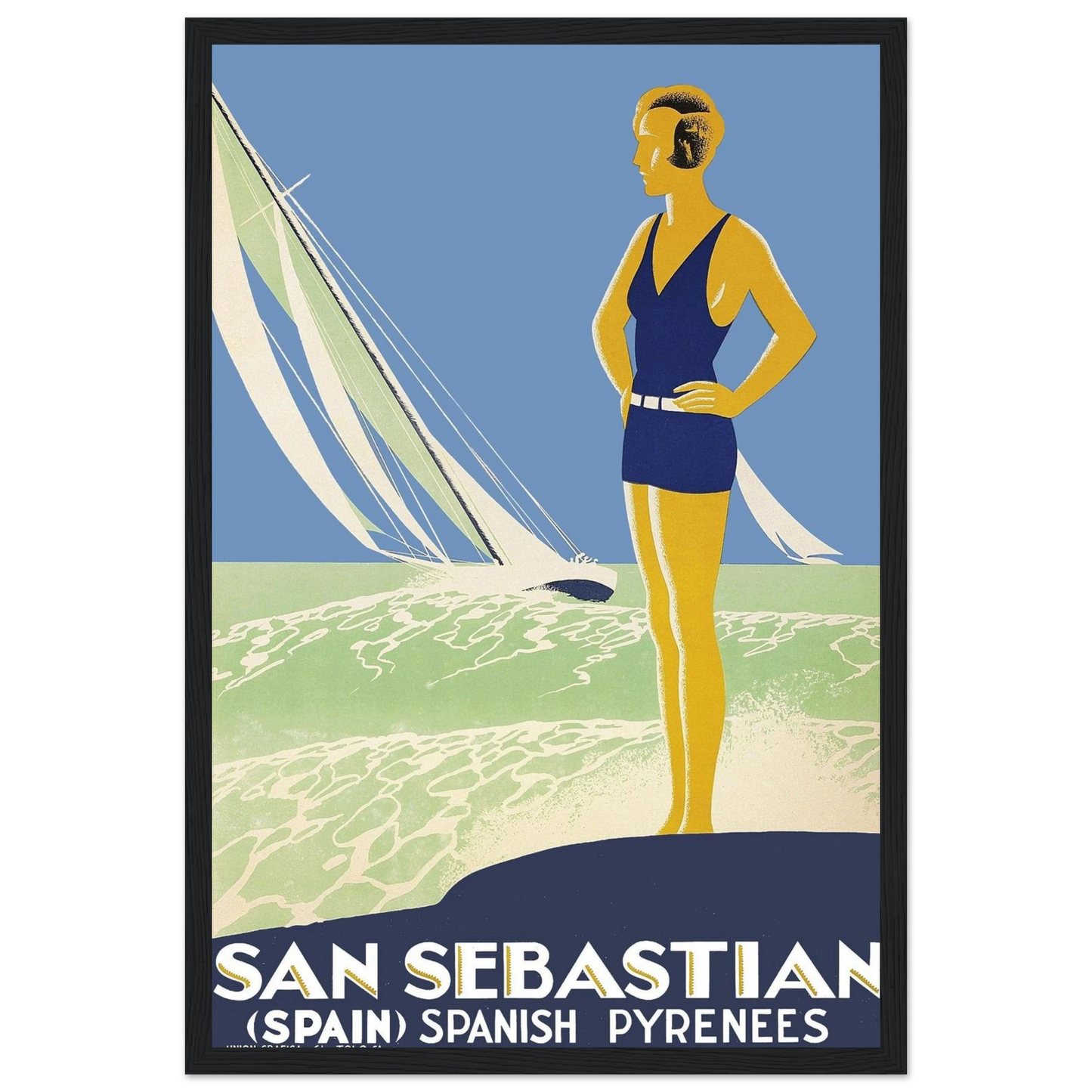 Capture the breezy charm of Spain’s northern coast with this San Sebastián Sea Poster, a vintage-style tribute to the beauty of the Basque seaside. Featuring the iconic La Concha Bay, rolling waves, and coastal serenity, this artwork blends maritime elegance with timeless Spanish travel poster flair. Ideal for fans of European beach destinations, retro nautical decor, or collectors of Spanish coastal art, this piece brings a fresh, airy vibe to any space—whether it's a living room, beach house, or gallery w