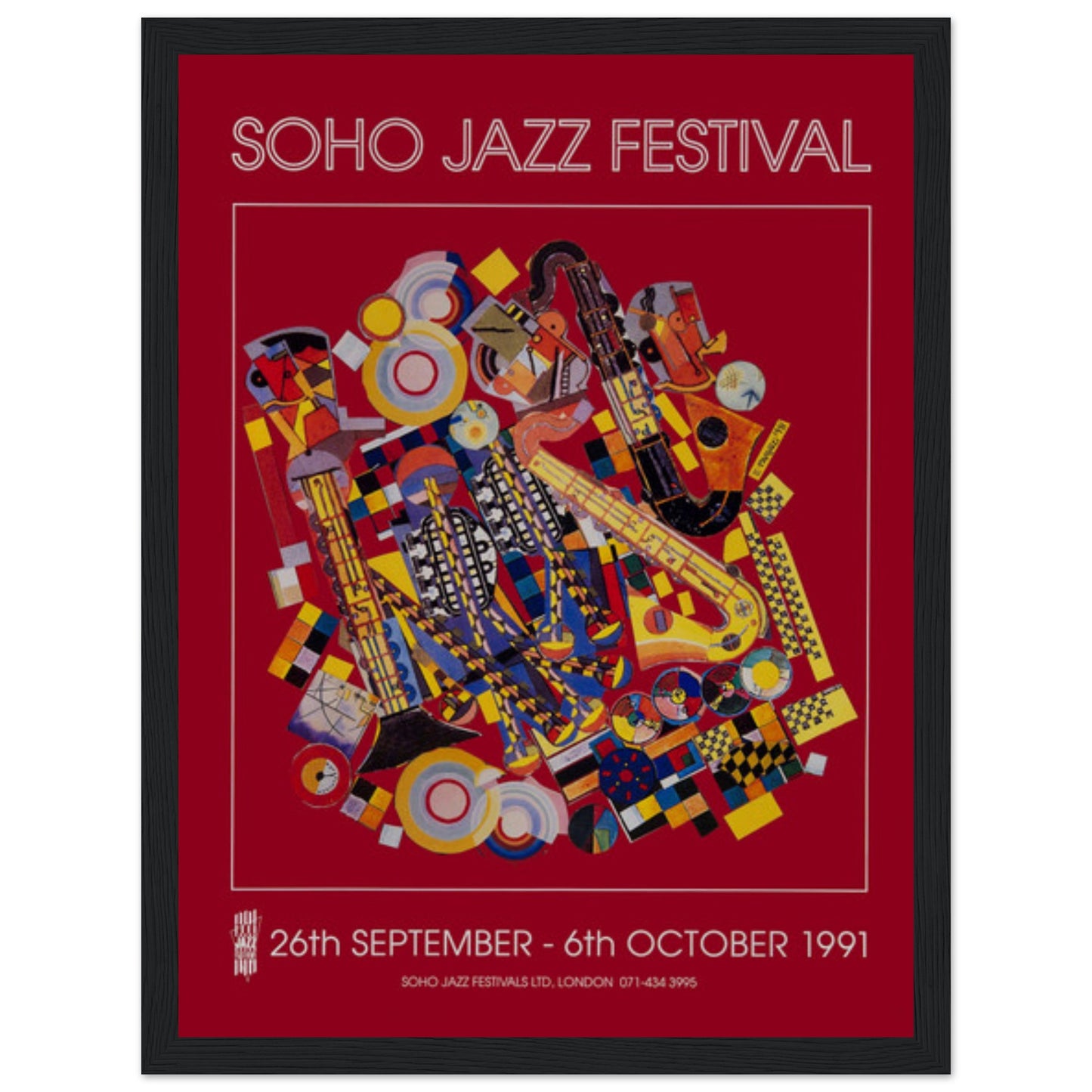 Experience the rhythm of London’s legendary jazz scene with this Soho Jazz Festival 1991 poster. Featuring vibrant typography, classic festival artwork, and a tribute to jazz greats, this vintage music print is perfect for jazz lovers, collectors of concert memorabilia, and fans of festival history. Whether displayed in a music room, bar, or studio, this Soho Jazz Festival poster brings the energy of live performances and timeless jazz culture into your space. Order now and own a piece of jazz history!