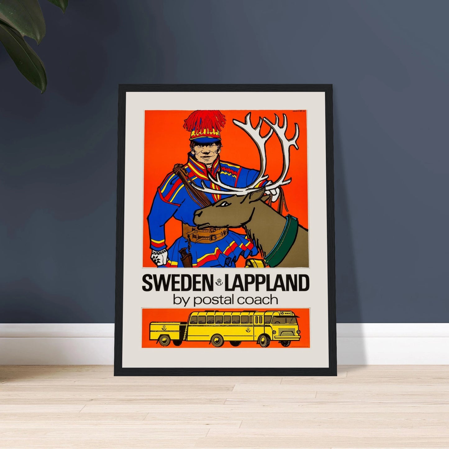 Celebrate the spirit of the far north with this rare Sweden Lapland Postal Service vintage poster, depicting a determined postman on skis accompanied by a majestic elk in the snowy wilderness. This nostalgic artwork reflects the rugged charm of early 20th-century Nordic postal routes and the resilience of communication through remote, snowy terrain. Perfect for collectors of Scandinavian vintage prints, wildlife lovers, and fans of Nordic design, this piece blends functional history with artistic storytelli