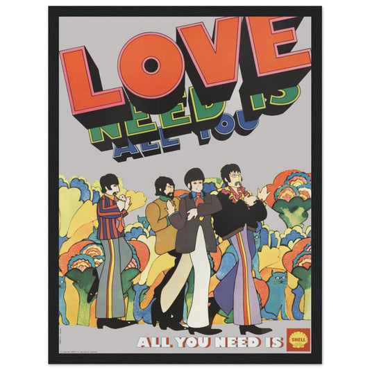 et a vintage Beatles poster featuring "All You Need Is Love" in a retro design. Perfect decor for music lovers, 60s rock fans & classic Beatles memorabilia collectors!
