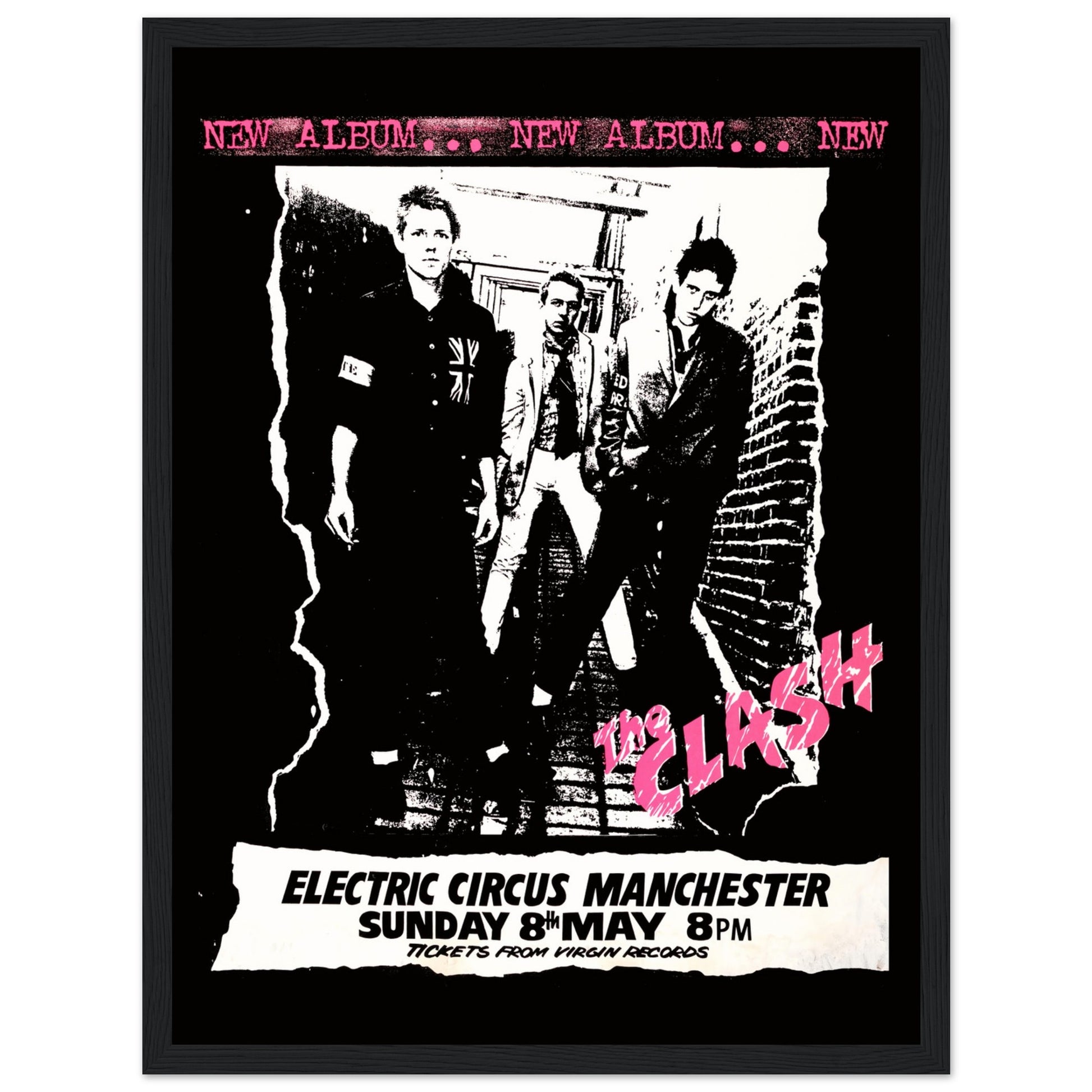 Own a piece of punk history with this vintage The Clash Manchester concert poster. A must-have for collectors, Clash fans, and lovers of classic punk memorabilia!