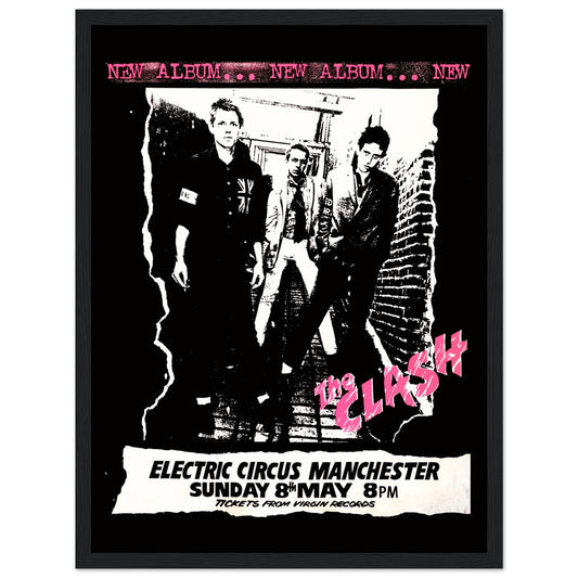 Own a piece of punk history with this vintage The Clash Manchester concert poster. A must-have for collectors, Clash fans, and lovers of classic punk memorabilia!