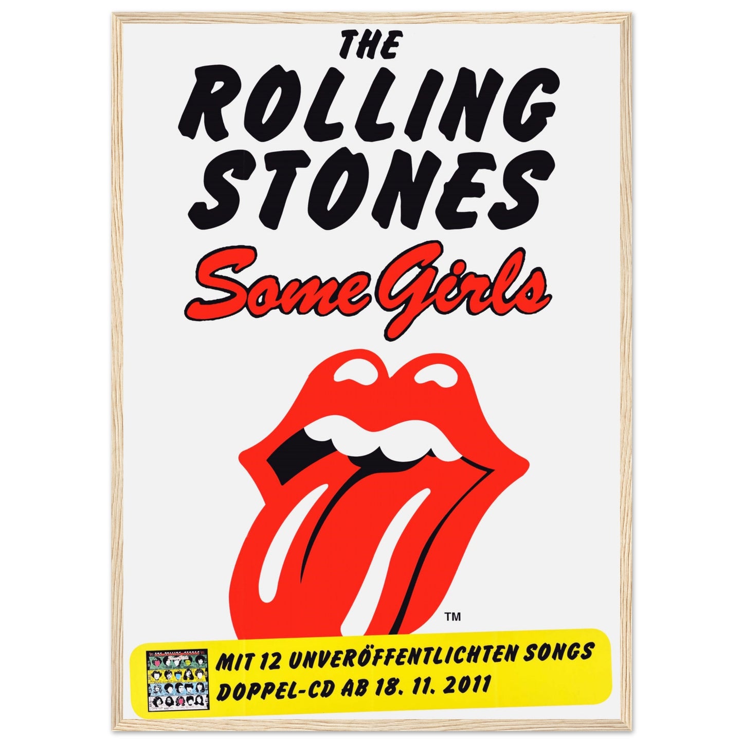 Rolling Stones German tour poster print capturing 1970s rock & roll energy — ideal wall decor for classic music fans.