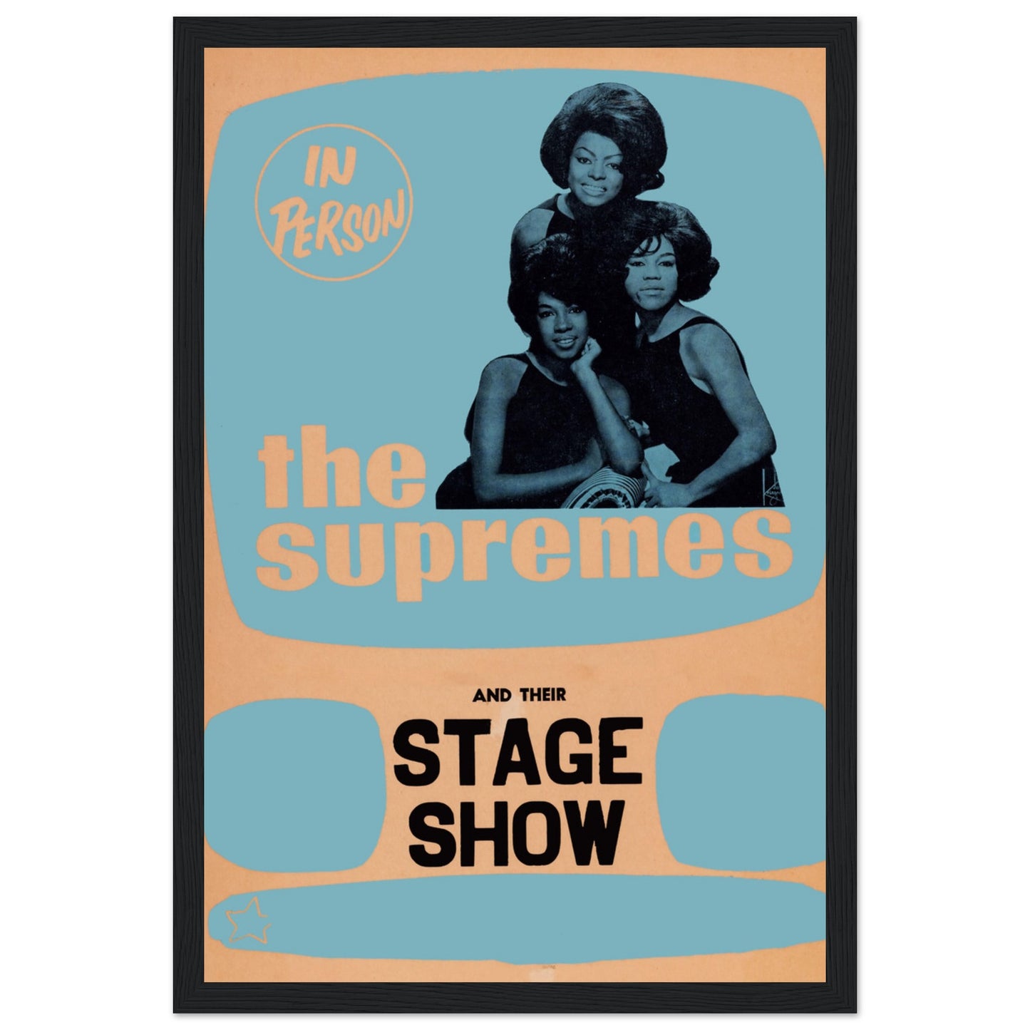 Celebrate the timeless music of The Supremes with this vintage concert poster, showcasing the legendary Motown girl group that defined an era of soul, R&B, and pop music. Featuring a retro design and capturing the essence of their live performances, this poster is a must-have for fans of The Supremes, Motown enthusiasts, and collectors of vintage music memorabilia. Perfect for home decor, music rooms, or studios, this Supremes concert print brings the iconic sound of the 1960s to your walls. Order now and o