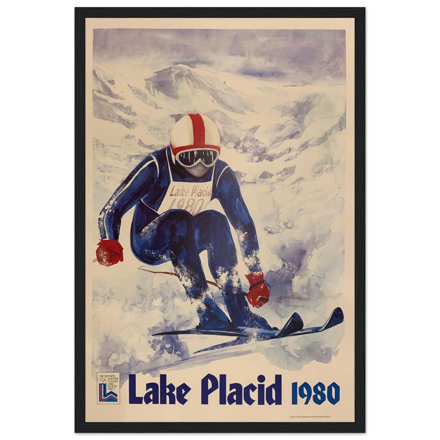 Alpine travel poster of Salt Lake City’s ski scene, blending nostalgic 1980s design with bold mountain adventure spirit.