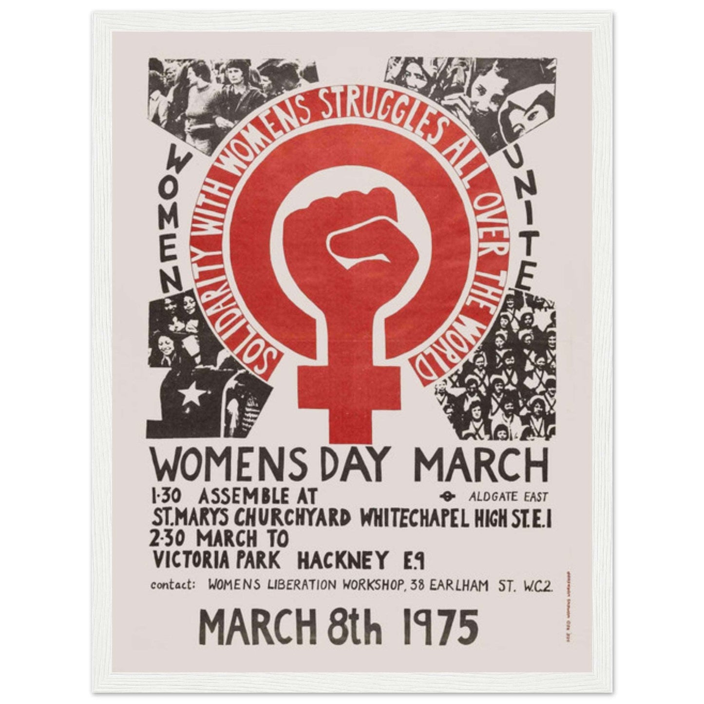 Vintage feminist wall art celebrating womens rights movement and historical protest culture