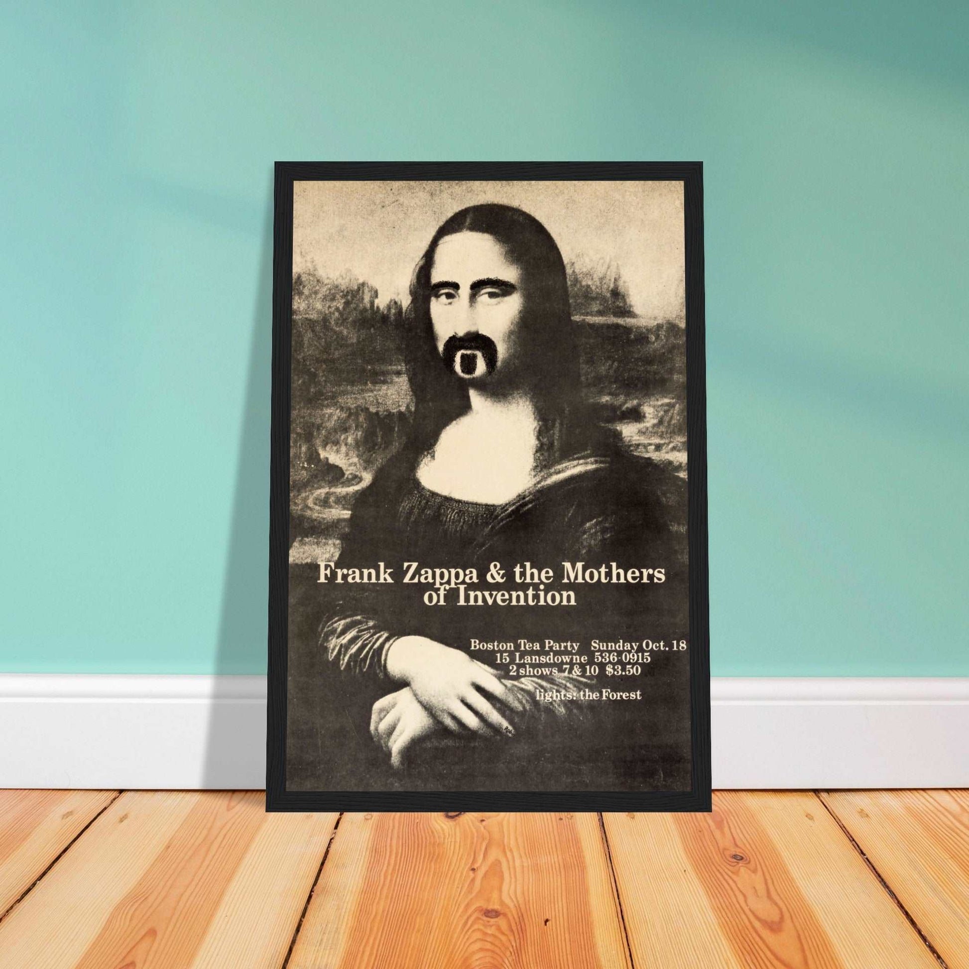 Celebrate the genius of Frank Zappa with this Mona Lisa-inspired poster, featuring his signature surreal rock aesthetics and bold artistic design. Known for his eclectic approach to music and art, this poster captures Zappa's artistic vision and pays tribute to his influence in rock, jazz, and avant-garde music. Perfect for fans of Frank Zappa, collectors of music memorabilia, and art lovers, this vintage rock poster adds a unique touch to any home, studio, or music space. Order now and bring a piece of roc