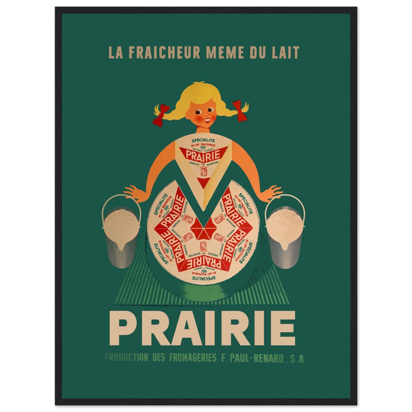 Discover this Prairie French Cheese poster, a charming addition to any kitchen. Featuring classic French cheese designs, it's perfect for food lovers and kitchen décor. Shop now for this vintage food art!