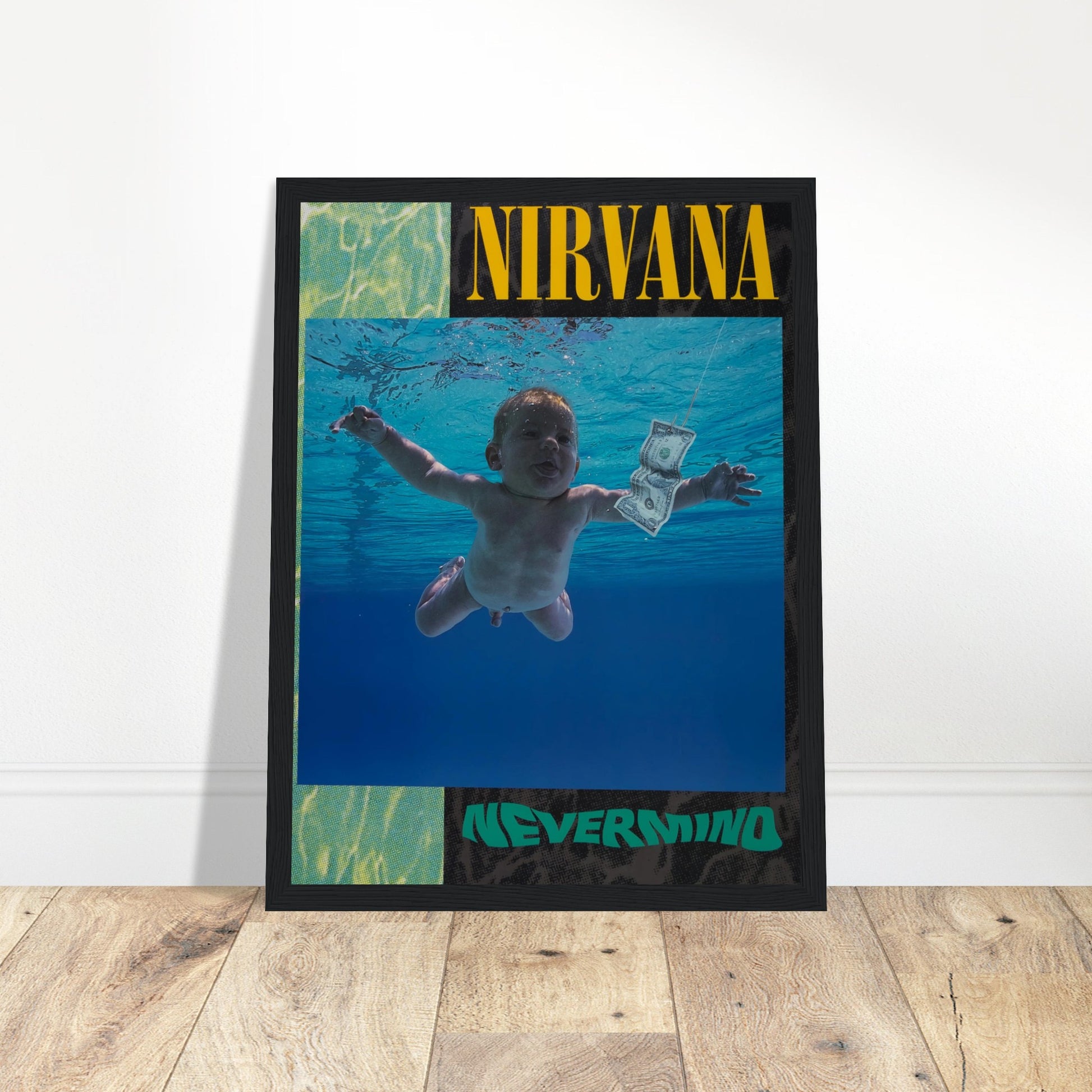 Celebrate one of the most influential albums in rock history with this Nirvana Nevermind poster. Featuring the iconic 1991 album cover art, this grunge-era masterpiece is a must-have for Nirvana fans, 90s rock lovers, and collectors of classic music memorabilia. Perfect for decorating a music room, bedroom, office, or studio, this Nevermind poster captures the spirit of alternative rock and the Seattle grunge movement. Order now and bring the legacy of Kurt Cobain and Nirvana to your walls!