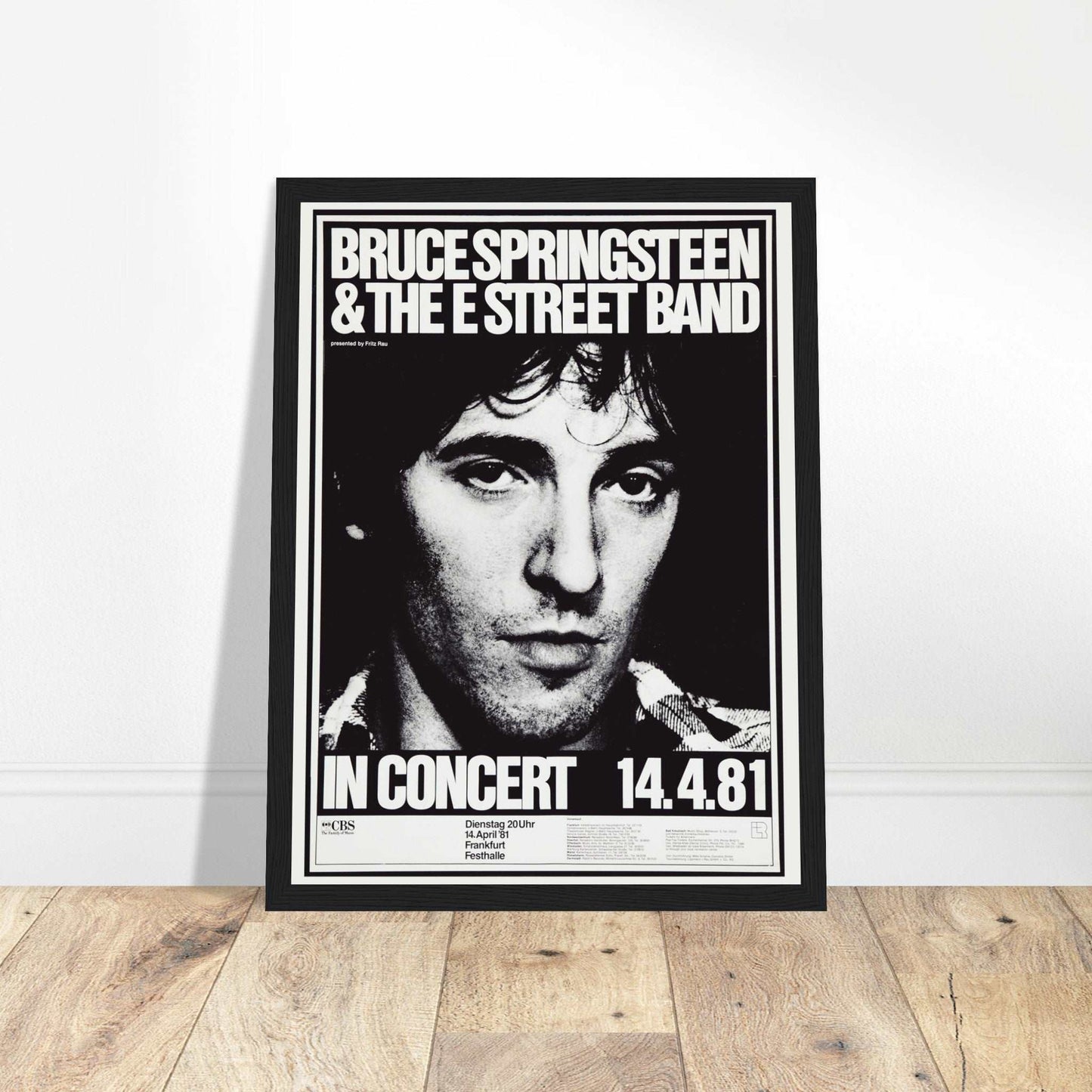 Rare Bruce Springsteen 1981 Frankfurt concert poster, celebrating The Boss’s legendary German tour stop. Perfect for classic rock collectors! Shop now.