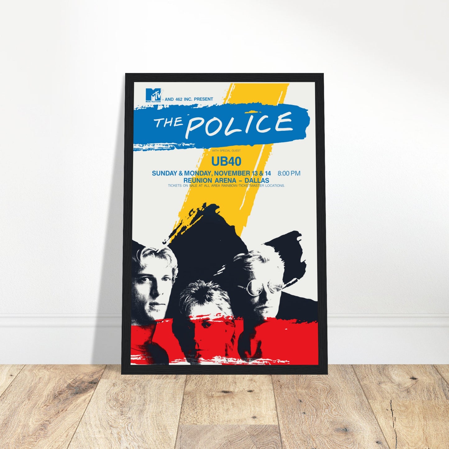 Celebrate the legendary rock band The Police with this vintage concert poster, featuring Sting, Andy Summers, and Stewart Copeland at their peak. Known for hits like "Roxanne," "Every Breath You Take," and "Message in a Bottle," this retro rock poster is perfect for classic rock lovers, 80s music fans, and collectors of band memorabilia. Whether decorating your music room, office, or home, this The Police wall art adds timeless rock ‘n’ roll style. Order now and bring the sound of The Police to your walls!