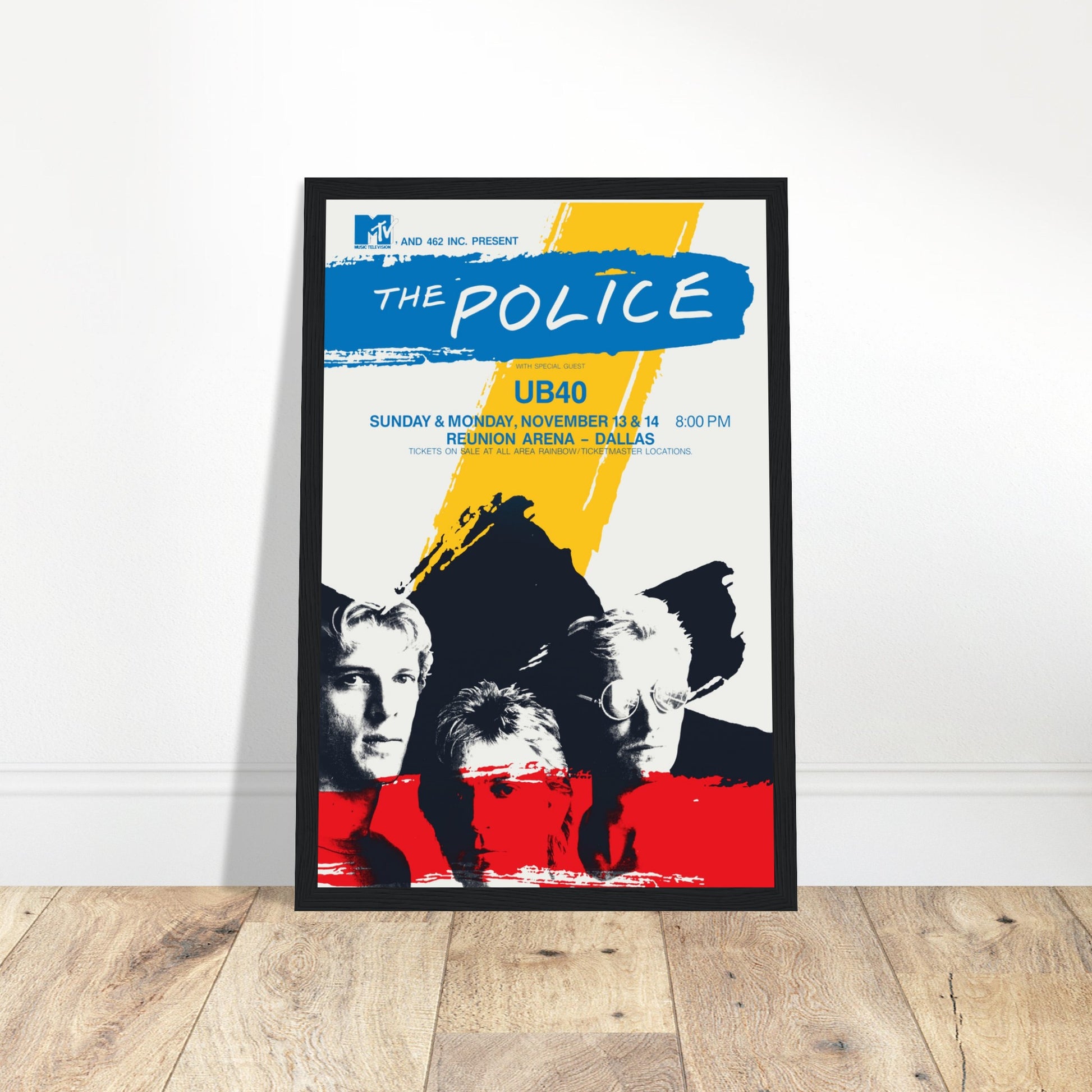 Celebrate the legendary rock band The Police with this vintage concert poster, featuring Sting, Andy Summers, and Stewart Copeland at their peak. Known for hits like "Roxanne," "Every Breath You Take," and "Message in a Bottle," this retro rock poster is perfect for classic rock lovers, 80s music fans, and collectors of band memorabilia. Whether decorating your music room, office, or home, this The Police wall art adds timeless rock ‘n’ roll style. Order now and bring the sound of The Police to your walls!