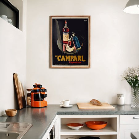 Vintage Italian vermouth advertising posters by Campari, Cinzano and Martini