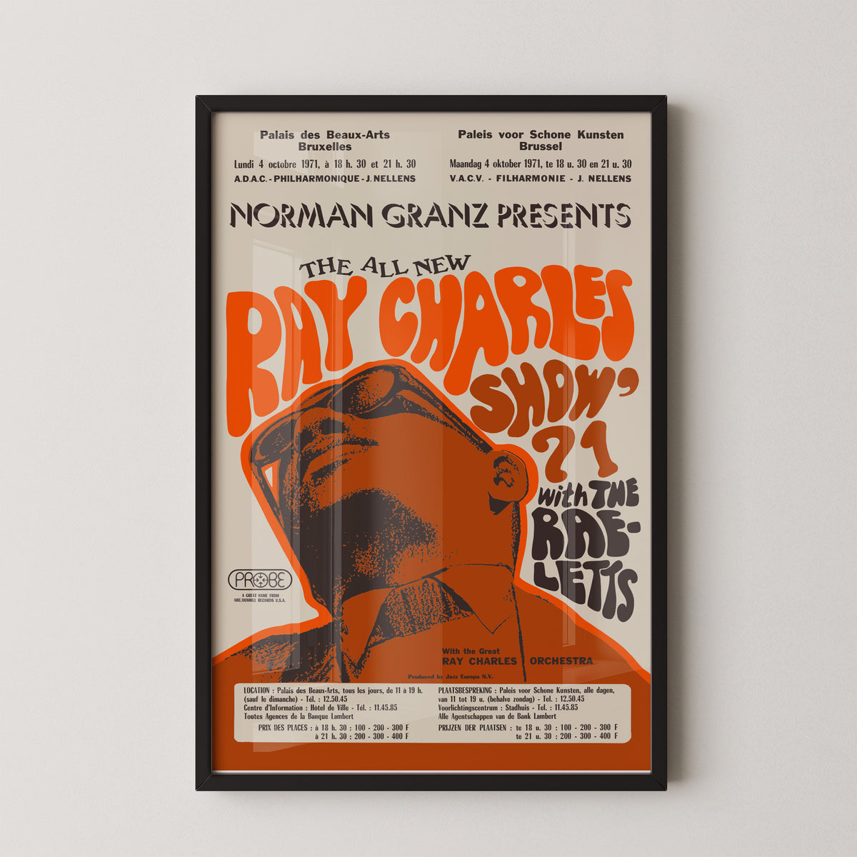 Ray Charles Konzertplakat – Vintage Musikkunst