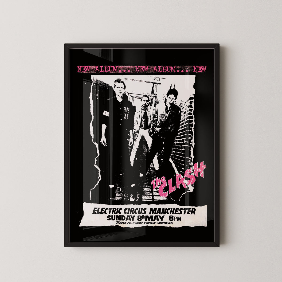 The Clash Manchester Concert Poster – Vintage Punk Art