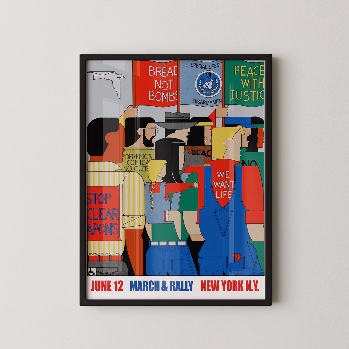 Affiche du rassemblement pour la paix - Impression de la marche pour la paix à New York