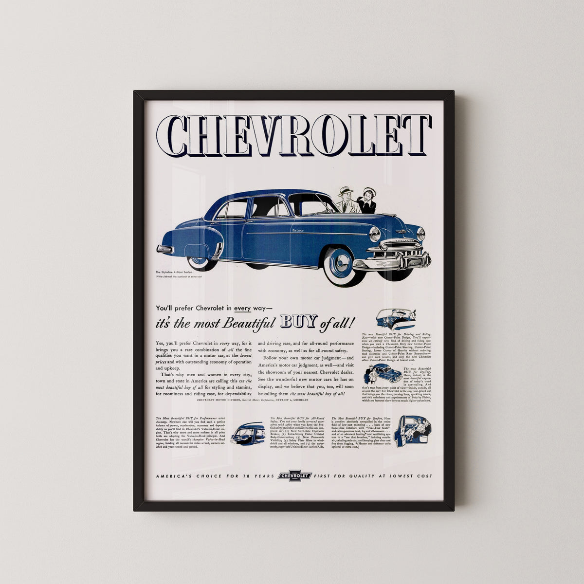 Chevrolet Styleline Deluxe Poster – Classic Car Art